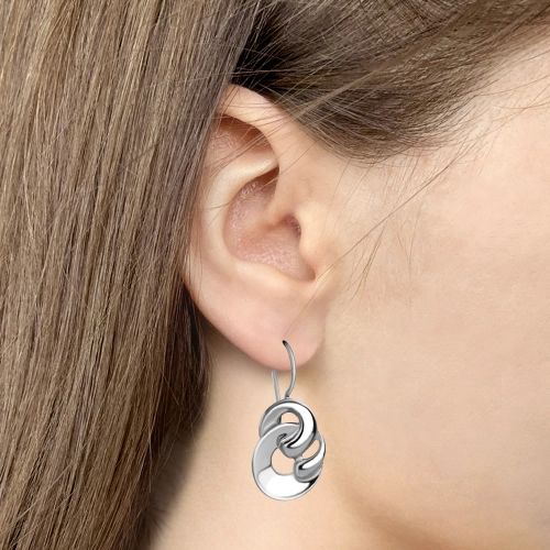 Серьги петельки из серебра 925 пробы