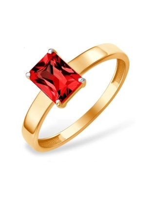 Кольцо из золота 585 пробы с гранатом