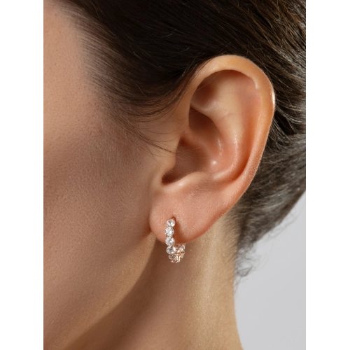 Серьги из серебра 925 пробы с позолотой, сфианитами