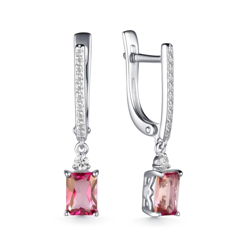 Серьги из серебра 925 пробы с топазами и фианитами