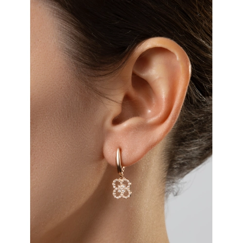 Серьги из серебра 925 пробы с позолотой, сфианитами