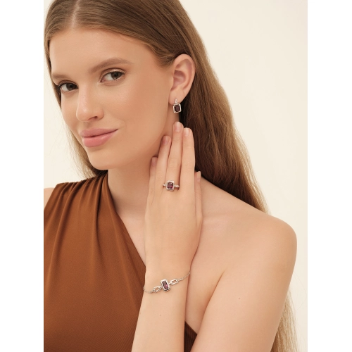 Браслет (925) аметист синт.