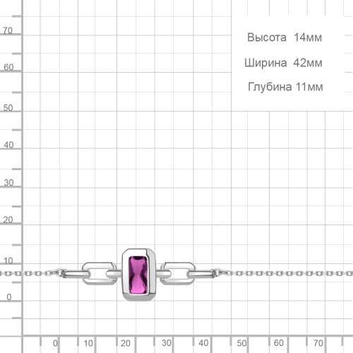 Браслет (925) аметист синт.