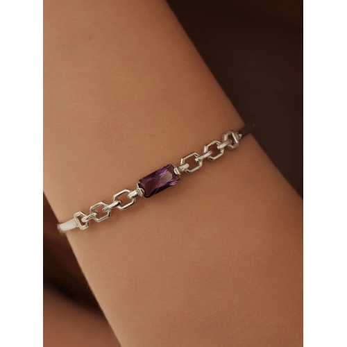 Браслет (925) аметист синт.