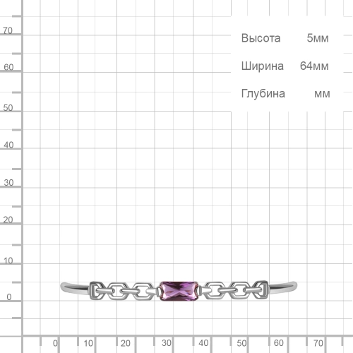 Браслет (925) аметист синт.