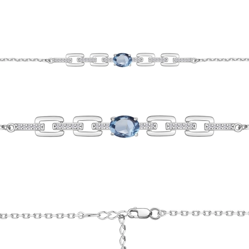 Браслет из серебра 925 пробы с топазами и фианитами