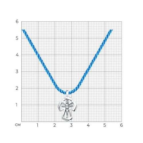 Колье текстиль с замком из серебра 925 пробы