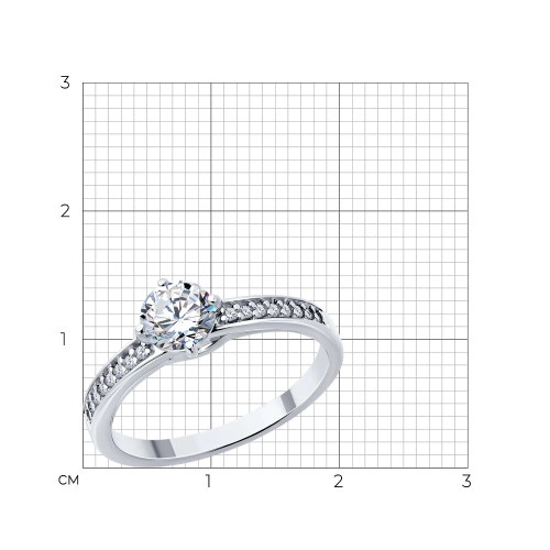 Кольцо из серебра 925 пробы с фианитами