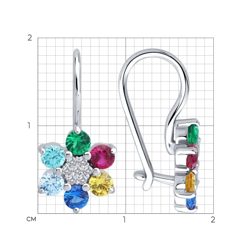Петельки (925) корунд синт., фианит