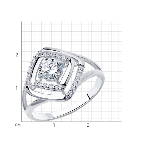 Кольцо из серебра 925 пробы с фианитами