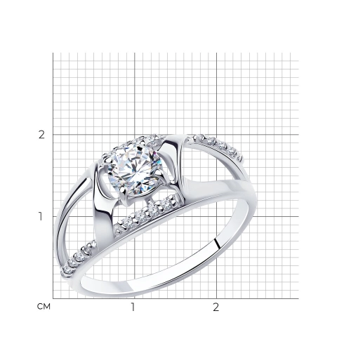 Кольцо из серебра 925 пробы с фианитами