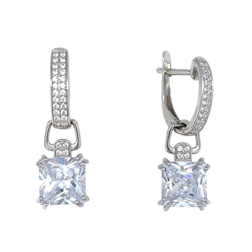 Серьги из серебра 925 пробы с фианитами