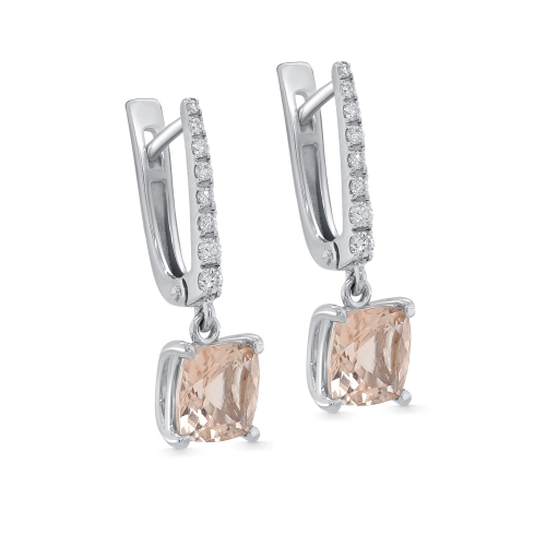 Серьги (585 б) морганит, бриллиант