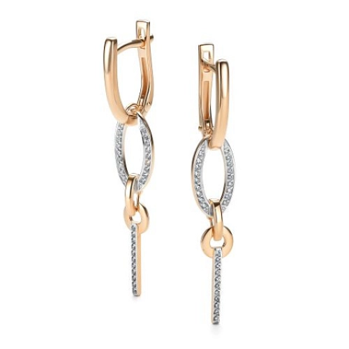 Серьги из золота 585 пробы с бриллиантами