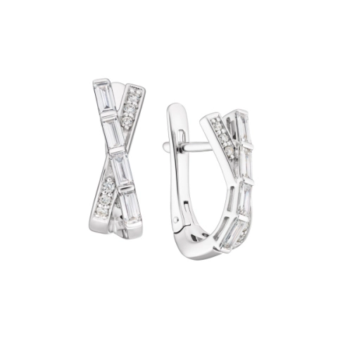 Серьги из белого золота 585 пробы с бриллиантами