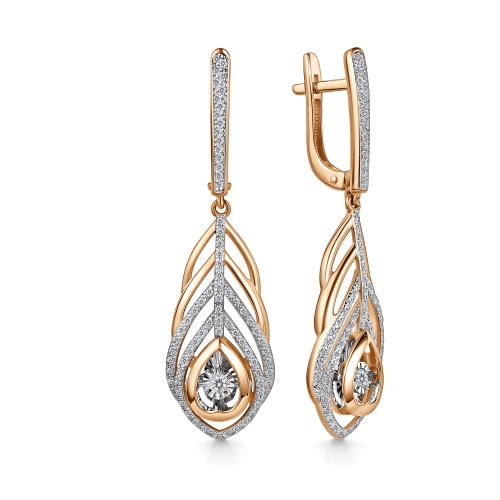 Серьги из золота 585 пробы с бриллиантами