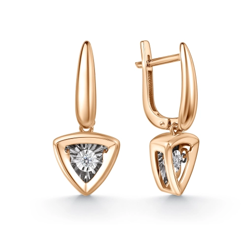 Серьги из золота 585 пробы с бриллиантами