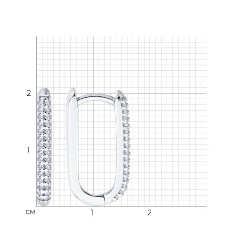 Серьги из серебра 925 пробы с фианитами