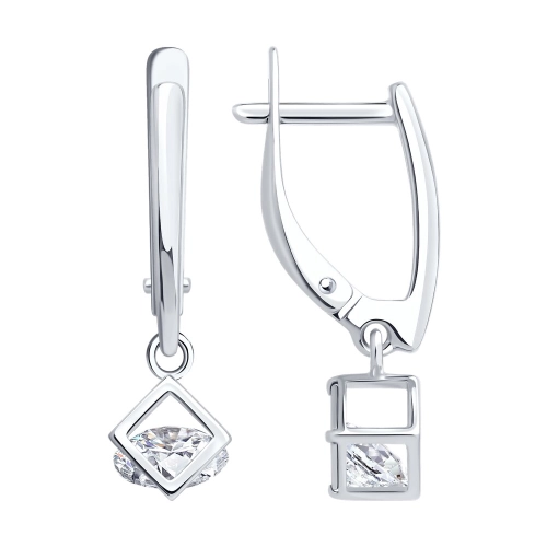 Серьги из серебра 925 пробы с фианитами