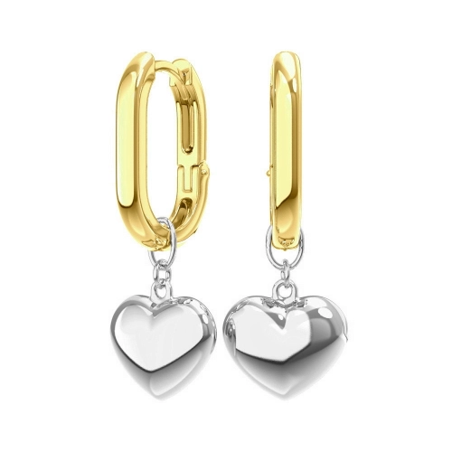 Серьги из серебра 925 пробы с позолотой