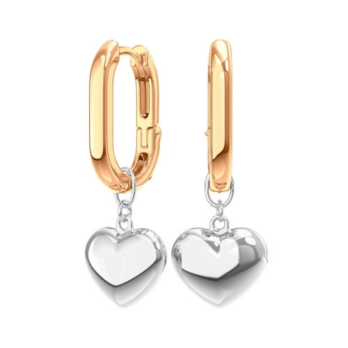 Серьги из серебра 925 пробы с позолотой