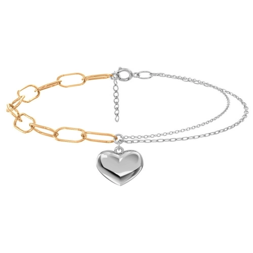 Браслет из серебра 925 пробы с позолотой