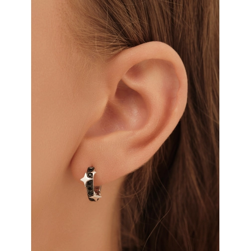 Серьги из серебра 925 пробы с цветными фианитами