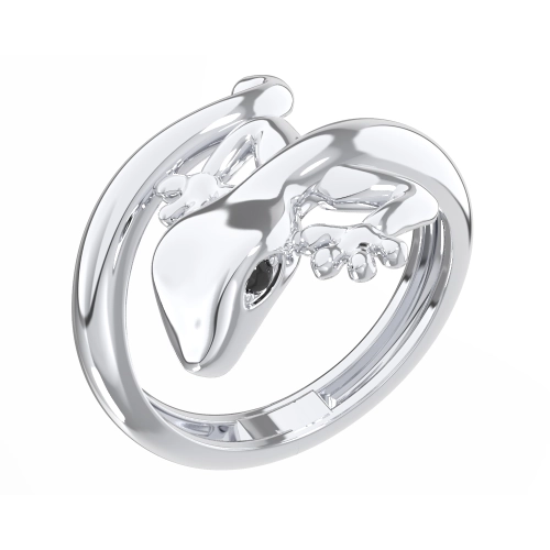 Кольцо из серебра 925 пробы с цветными фианитами