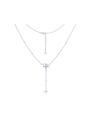 Колье галстук из серебра 925 пробы с фианитами