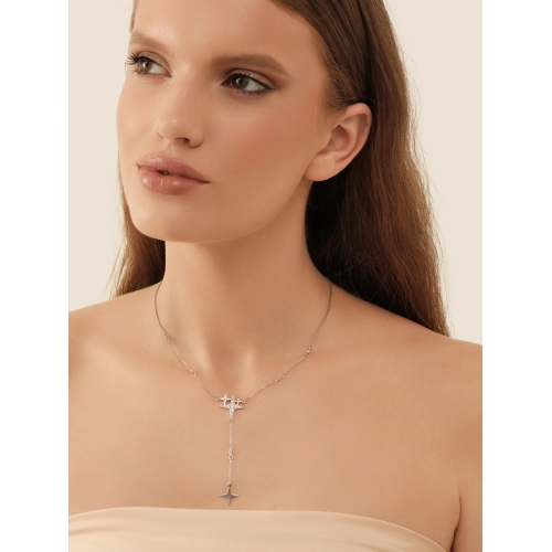 Колье галстук из серебра 925 пробы с фианитами