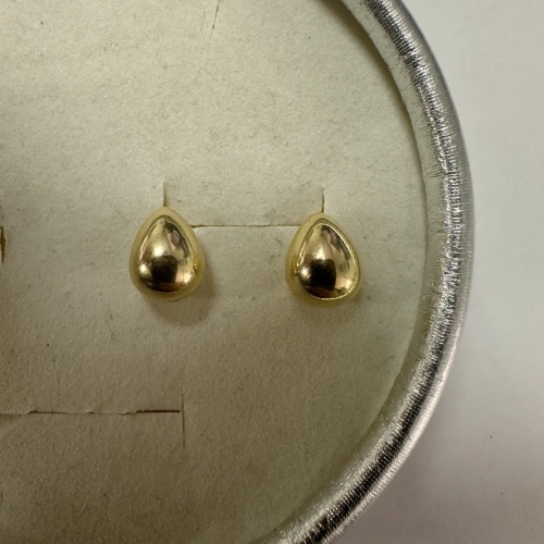 Серьги пусеты из серебра 925 пробы с позолотой