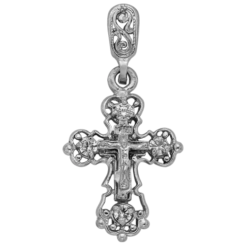 Подвеска Крест из серебра 925 пробы с фианитами