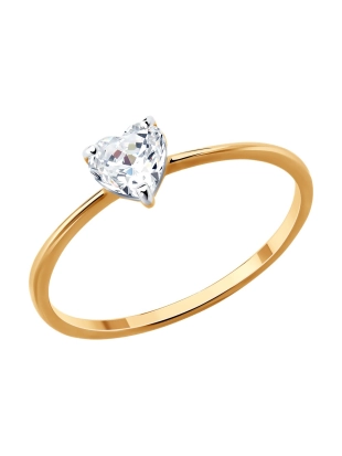 Кольцо из золота 585 пробы с фианитами