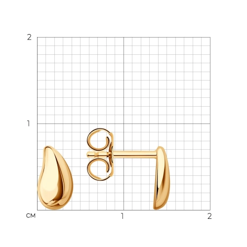 Серьги пусеты из золота 585 пробы