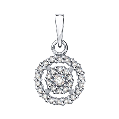 Подвеска из серебра 925 пробы с фианитами