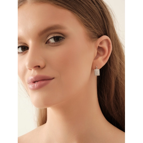 Серьги из серебра 925 пробы с фианитами