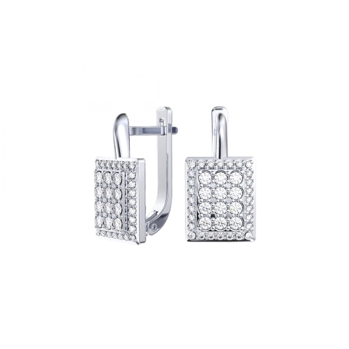 Серьги из серебра 925 пробы с фианитами