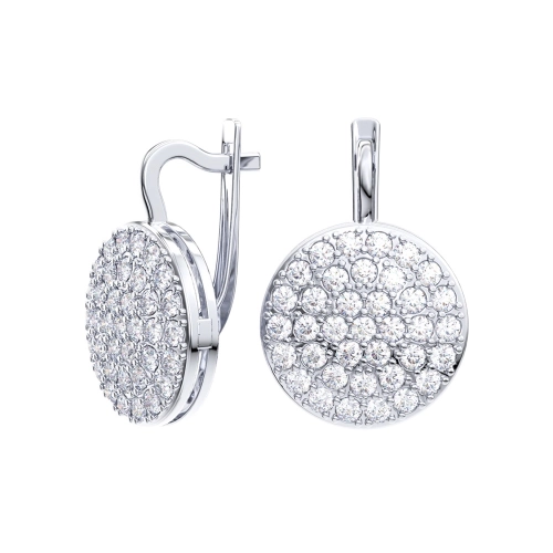 Серьги из серебра 925 пробы с фианитами