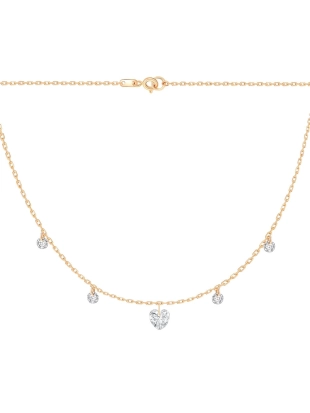 Колье из золота 585 пробы с фианитами