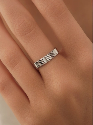 Обручальное кольцо из белого золота 585 пробы