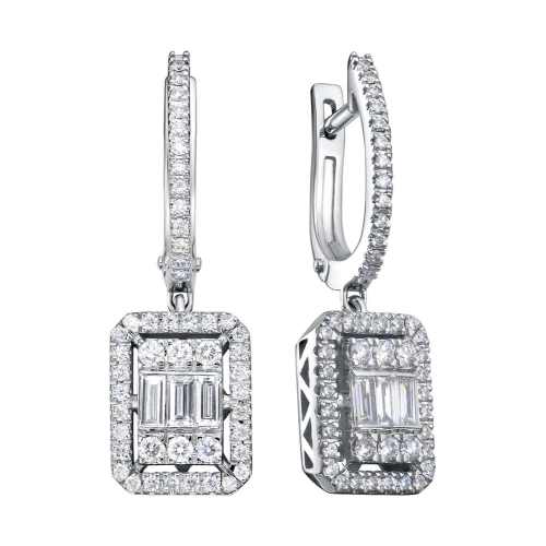 Серьги из белого золота 585 пробы с бриллиантами