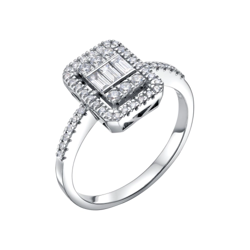 Кольцо из белого золота 585 пробы с бриллиантами