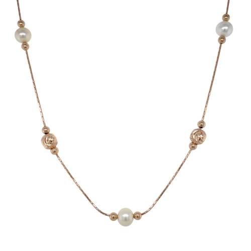 Колье из золота 585 пробы с жемчугом