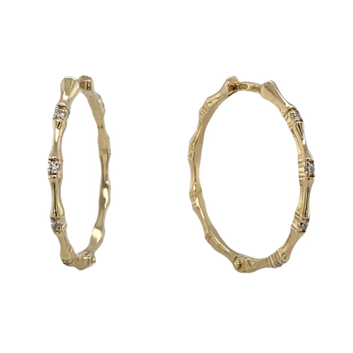 Серьги из желтого золота 585 пробы с фианитами