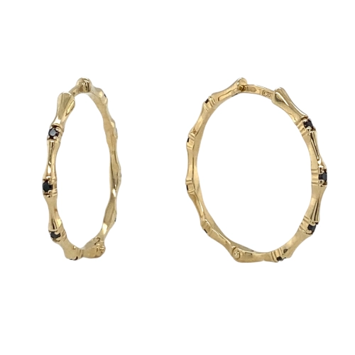 Серьги из желтого золота 585 пробы с цветными фианитами