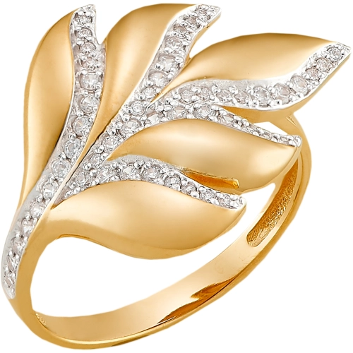 Кольцо из золота 585 пробы с фианитами