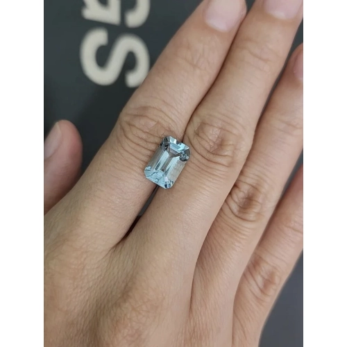 Аквамарин октагон голубой