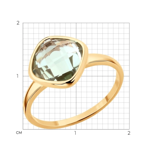 Кольцо (585) празиолит