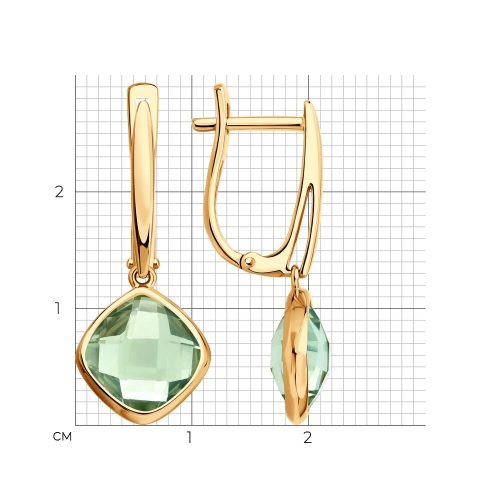 Серьги (585) празиолит