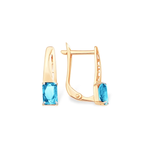 Серьги из золота 585 пробы с топазами